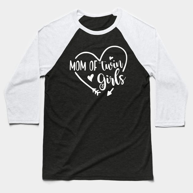 Mom Of Twins Girls Pregnancy Reveal Momlife Gift Twins Mom Baseball T-Shirt by tabbythesing960